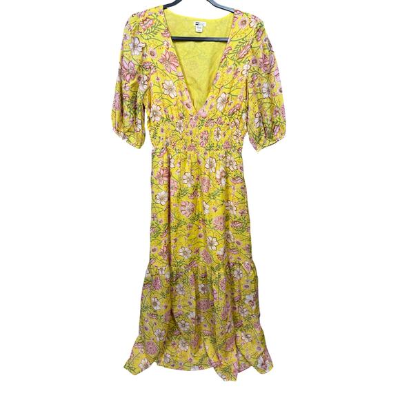 Billabong Yellow Spellbound Floral Maxi Dress M - Picture 3 of 7
